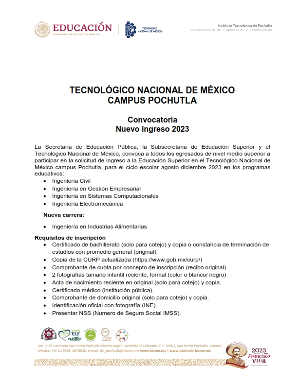 TecNM campus Pochutla Tecnológico Nacional de México / Pochutla